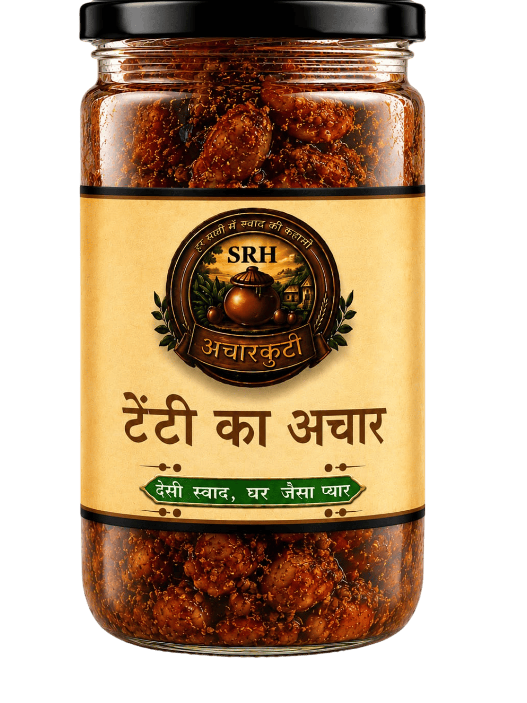 SRH AchaarKuti Teet Achar traditional homemade Rajasthani pickle in glass jar