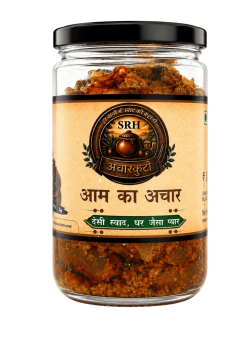 SRH AchaarKuti Aam Achaar traditional homemade mango pickle in glass jar