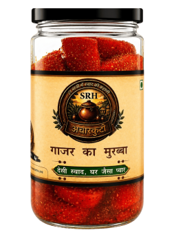 SRH AchaarKuti Gajar Murabba traditional homemade carrot preserve in glass jar