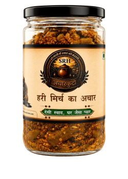 SRH AchaarKuti Hari Mirch Achaar traditional homemade green chilli pickle in jar